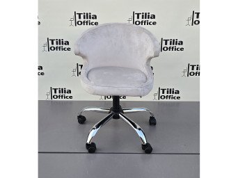 Coket Çalışma Koltuğu Krom Yonca Ayak Krem